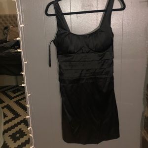 Black satin dress